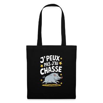 J'peux pas j'ai chasse - Sac en tissu - noir - Devant
