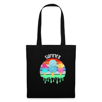 Crème glacée fondante Vacances d’été chaudes Rétro Vintag - Sac en tissu - noir - Devant