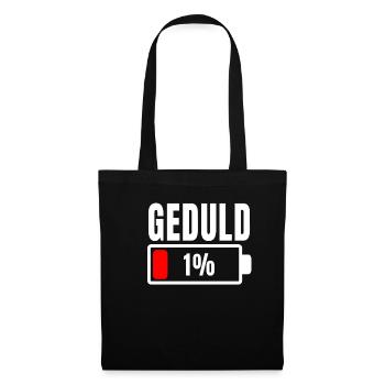 Patience at 1% Funny Phrase and Ironic Idea Out Of - Tote Bag - black - Front