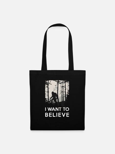 I want to believe - Bigfoot Sasquatch - Tote Bag - black