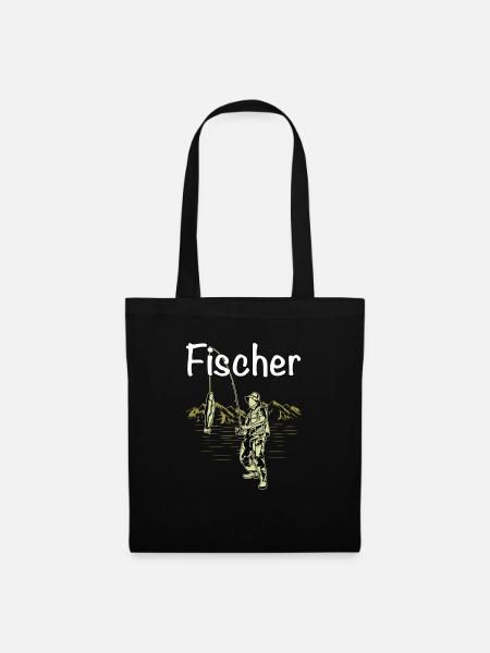 fischer fischen - Stoffbeutel - Schwarz
