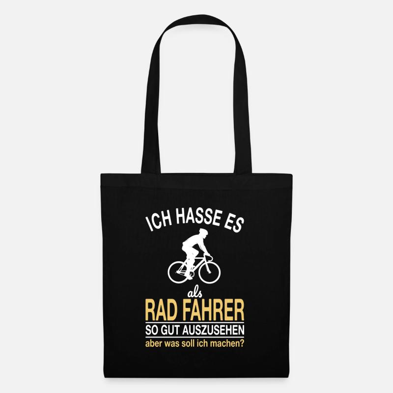 Lustiger Rad Fahrer Spruch - Stoffbeutel - Schwarz