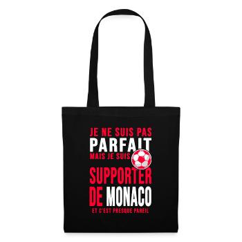 supporter foot Monaco Humour foot club Monégasques - Sac en tissu - noir - Devant
