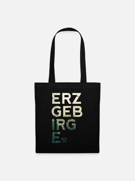 Erzgebirge Mode und Kleidung - Schlägel und Eisen - Stoffbeutel - Schwarz