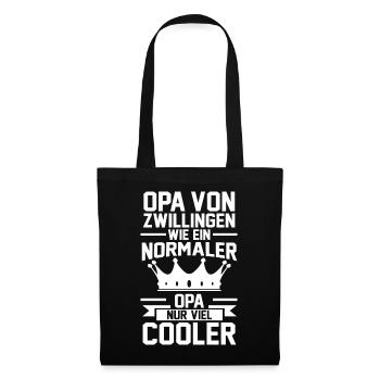 Opa Zwillinge Großvater Geschenk - Stoffbeutel - Schwarz - Vorne