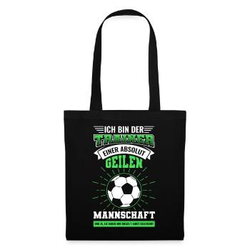 Fußballtrainer Trainer Mannschaft Spruch - Stoffbeutel - Schwarz - Vorne