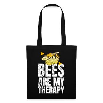 Les abeilles sont ma thérapie Apiculteur Apiculteur - Sac en tissu - noir - Devant
