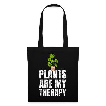 Les plantes sont ma thérapie Jardinage - Sac en tissu - noir - Devant