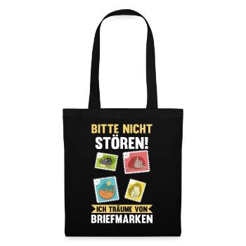 Philatelie Briefmarkensammlung Briefmarkensammler - Stoffbeutel - Schwarz - Vorne