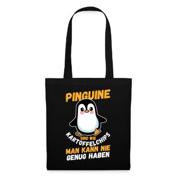 Pinguin - Stoffbeutel - Schwarz - Vorne