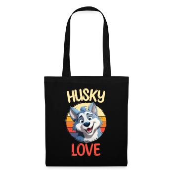 Husky Love Dog Sled Dog Dog Breed Winter - Tote Bag - black - Front