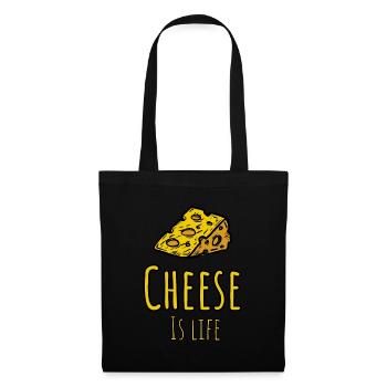 Le fromage, c’est la vie | Cadeau amusant pour les amateurs de fromage - Sac en tissu - noir - Devant