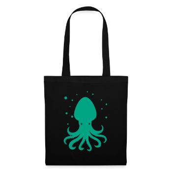 Oktopus - Krake - Zootier - Meereswesen - Stoffbeutel - Schwarz - Vorne