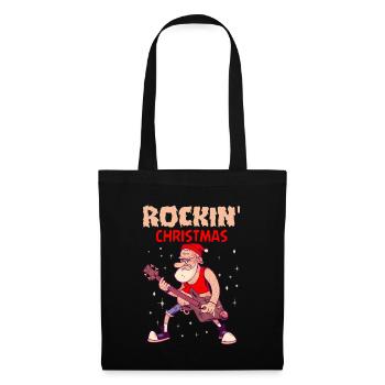 Cadeau de musique de groupe de guitare de Noël Rockin vacances - Sac en tissu - noir - Devant