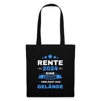 Rente 2024 Ruhestand Legende Geschenk - Stoffbeutel - Schwarz - Vorne