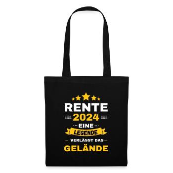Rente 2024 Ruhestand Legende Geschenk - Stoffbeutel - Schwarz - Vorne