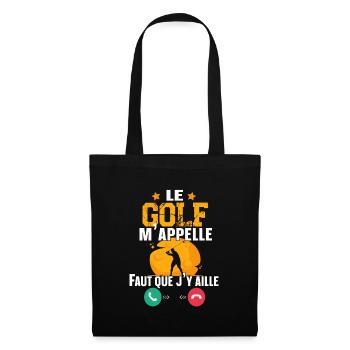 Golf Golfeur Balle Clubs de Golfs Cadeau Humour - Sac en tissu - noir - Devant