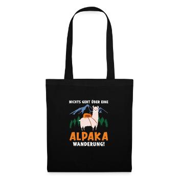 Alpaka wanderung Lama Geschenk - Stoffbeutel - Schwarz - Vorne