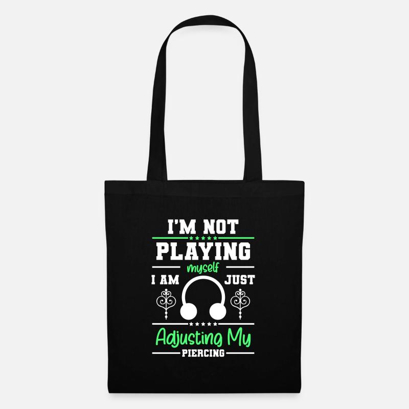 Piercing Schmerz Tattoo Humor - Stoffbeutel - Schwarz