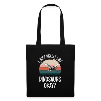 Dino Triceratops Rex Raptor - Stoffbeutel - Schwarz - Vorne
