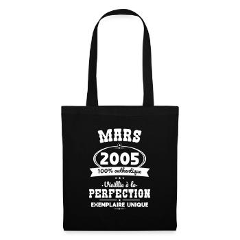 Anniversaire 20 ans - Mars 2005 Perfection - Sac en tissu - noir - Devant