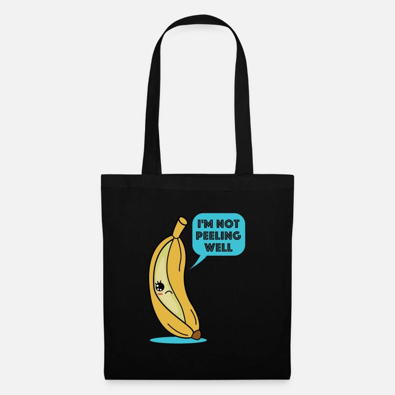 Ich schäle mich nicht gut| Banane, lustige Sprüche - Stoffbeutel - Schwarz
