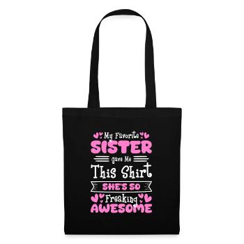 Famille, Enfants, Coeur de Frère, Cohésion - Sac en tissu - noir - Devant