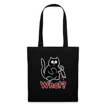 cat what? - Stoffbeutel - Schwarz - Vorne