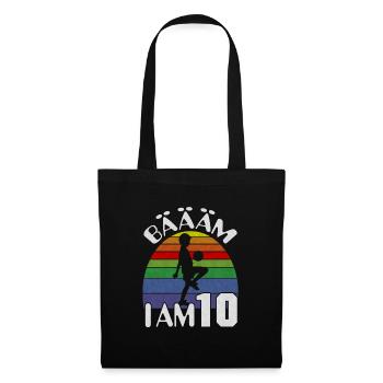 10 anniversaire d’enfants football - Sac en tissu - noir - Devant
