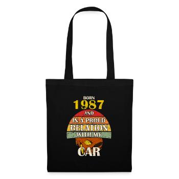 Automobiliste Né 1987 anniversaire voiture de sport - Sac en tissu - noir - Devant