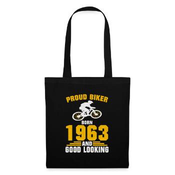 Stolzer Radfahrer 1963 Geburtstag Fahrrad Sport - Stoffbeutel - Schwarz - Vorne