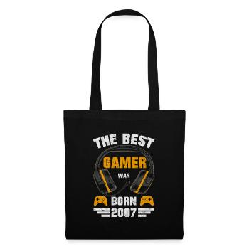 Gaming Geburtstag Gamer 2007 Geboren Geschenk - Stoffbeutel - Schwarz - Vorne