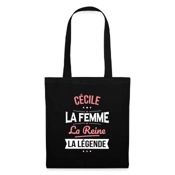 Cécile - La Femme - La Reine - La Légende - Sac en tissu - noir - Devant