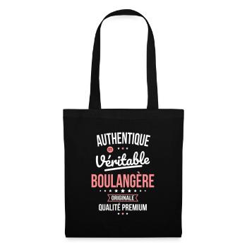 Authentique et véritable boulangère - Originale - Sac en tissu - noir - Devant