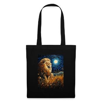 Lion, Van Gogh, Nuit Étoilée, Animal, Lions - Sac en tissu - noir - Devant