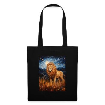 Lion, Van Gogh, Nuit Étoilée, Animal, Lions - Sac en tissu - noir - Devant