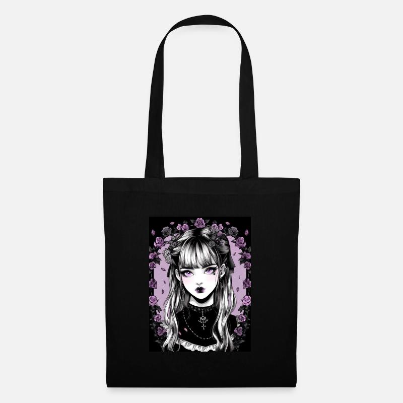 Goth anime mädchen - Stoffbeutel - Schwarz