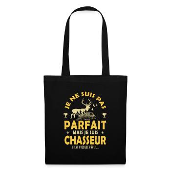 je suis parfait mais chasseur cadeau drôle chasse - Sac en tissu - noir - Devant