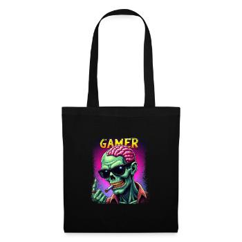 Zombie Gamer mit Sonnenbrille und Style - Stoffbeutel - Schwarz - Vorne