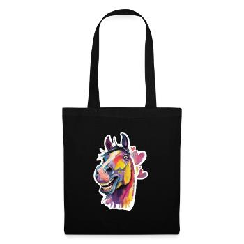 Colorful Horse in Watercolor Style - Tote Bag - black - Front