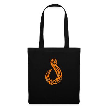 Maori Fishhook Matau Orange - Sac en tissu - noir - Devant