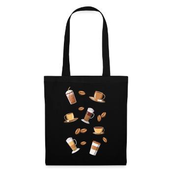 Café Café Grains de café Latte Macchiato - Sac en tissu - noir - Devant