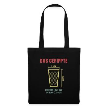 Das gerippte Äppelwoi Hessisch Apfelwein Hessen - Stoffbeutel - Schwarz - Vorne