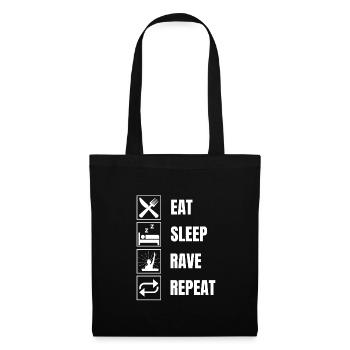 Eat, sleep Rave Raving Lustig - Tote Bag - black - Front