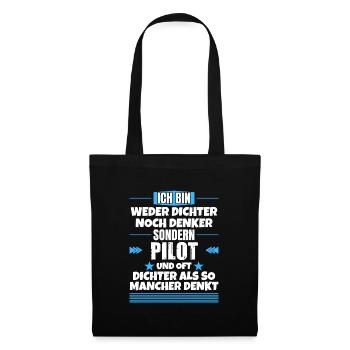 Ni poète ni penseur, mais pilote - Sac en tissu - noir - Devant
