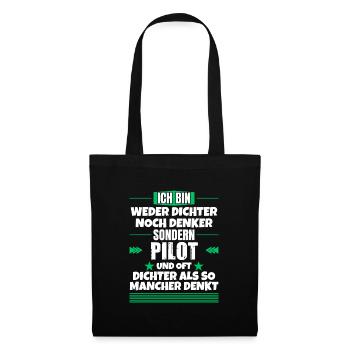 Ni poète ni penseur, mais pilote - Sac en tissu - noir - Devant
