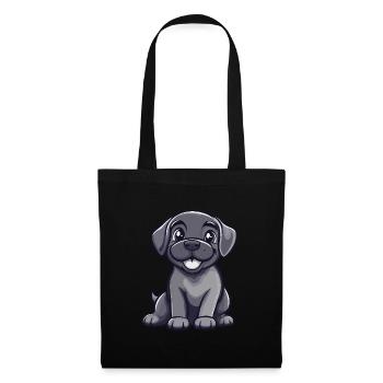 Mastiff Hund Niedlich - Stoffbeutel - Schwarz - Vorne