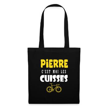 Pierre vélo c est moi les cuisses humour velo - Sac en tissu - noir - Devant