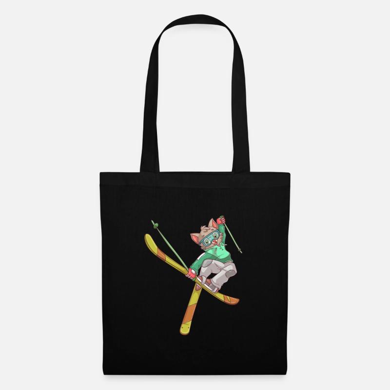 Chat de ski - Sac en tissu - noir