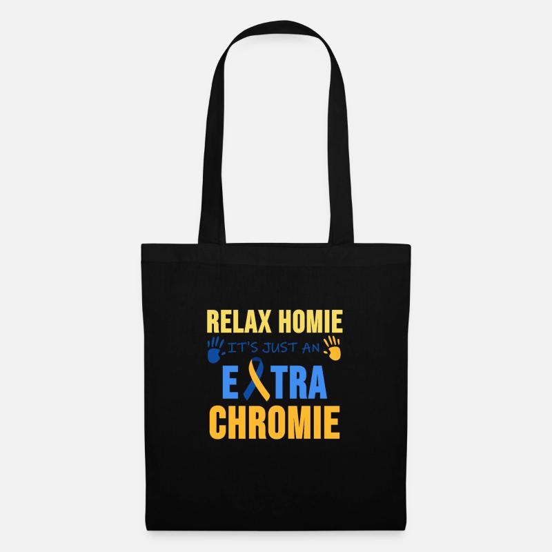Down Syndrom Shirt Chromosom Geschenk - Stoffbeutel - Schwarz